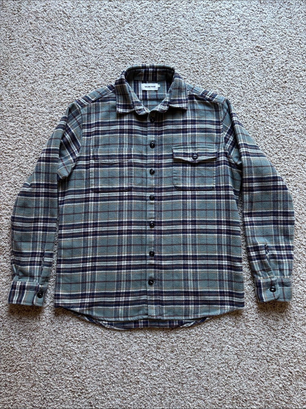 Taylor Stitch Men’s Crater Plaid L/S Heavyweight Flannel Shirt Sz 42 L